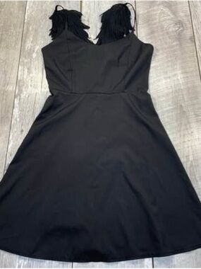 Dark Angel women’s thin strapped party with wings dress size small/medium black
